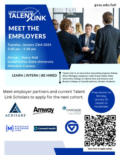 Talent Link January 23 Meet the Employers event flyer